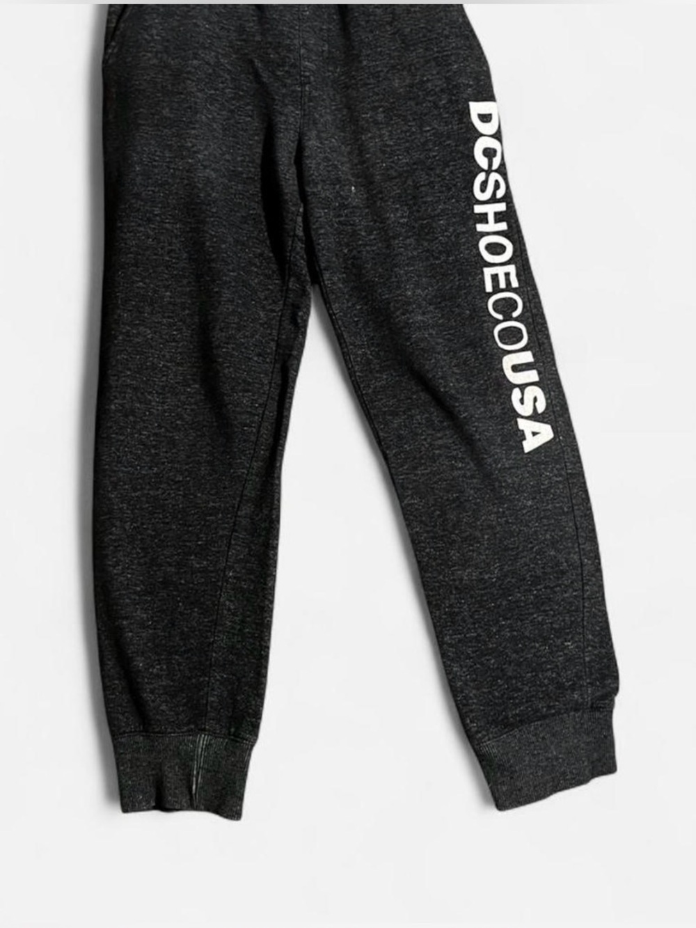 DC Charcoal Black Youth Joggers with White Side Logo